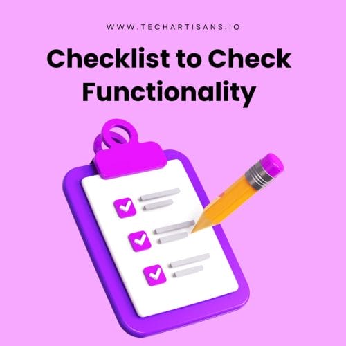 Checklist to check functionality
