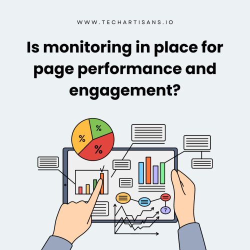 Is monitoring in place for page performance and engagement